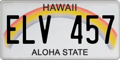 HI license plate ELV457