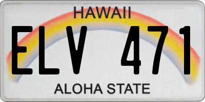 HI license plate ELV471
