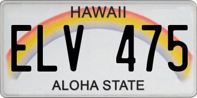 HI license plate ELV475