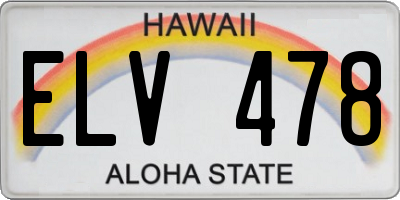 HI license plate ELV478