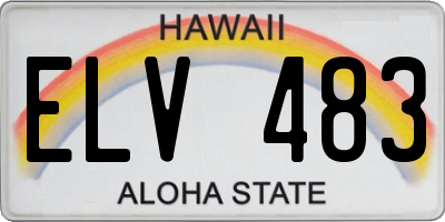 HI license plate ELV483