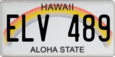 HI license plate ELV489