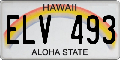 HI license plate ELV493