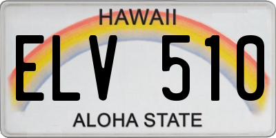 HI license plate ELV510