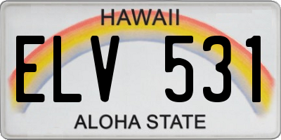 HI license plate ELV531