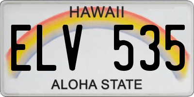HI license plate ELV535