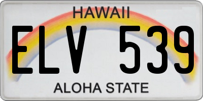 HI license plate ELV539