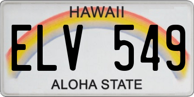 HI license plate ELV549