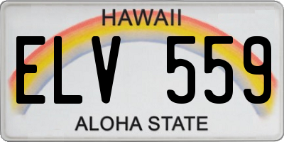 HI license plate ELV559