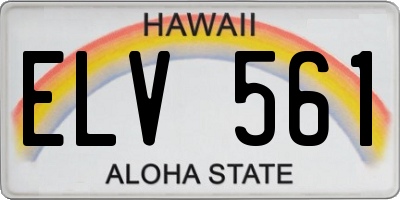 HI license plate ELV561