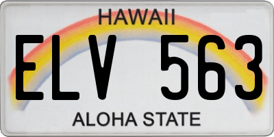 HI license plate ELV563