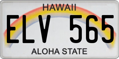 HI license plate ELV565