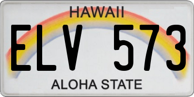 HI license plate ELV573