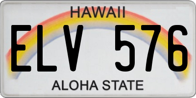 HI license plate ELV576