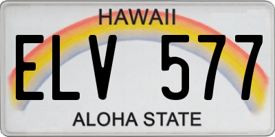 HI license plate ELV577