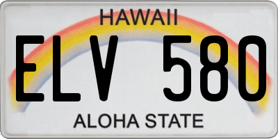 HI license plate ELV580