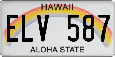 HI license plate ELV587