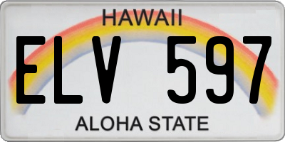 HI license plate ELV597