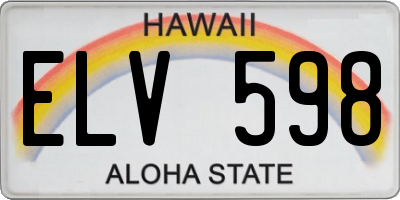 HI license plate ELV598
