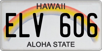HI license plate ELV606