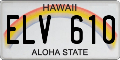 HI license plate ELV610
