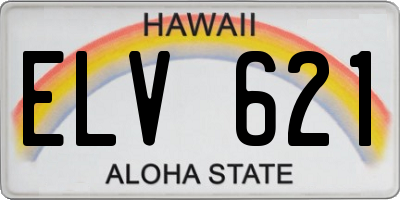 HI license plate ELV621