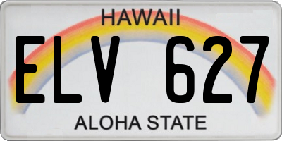 HI license plate ELV627