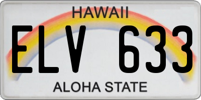 HI license plate ELV633
