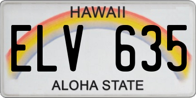 HI license plate ELV635