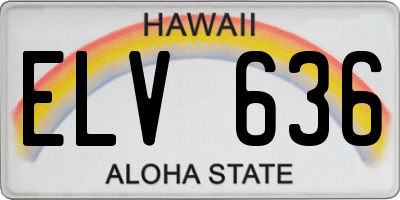 HI license plate ELV636