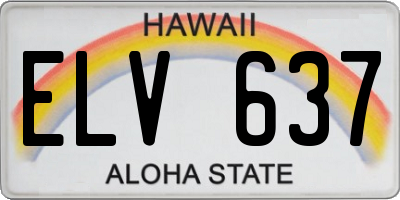 HI license plate ELV637