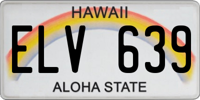 HI license plate ELV639