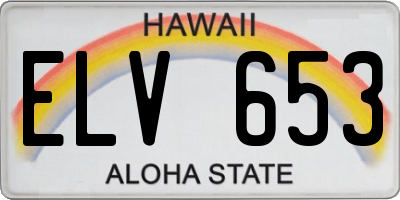 HI license plate ELV653