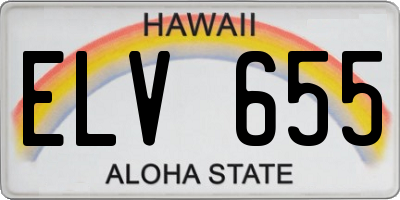 HI license plate ELV655