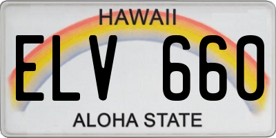 HI license plate ELV660