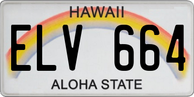HI license plate ELV664