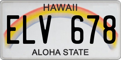 HI license plate ELV678