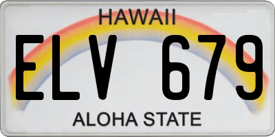 HI license plate ELV679