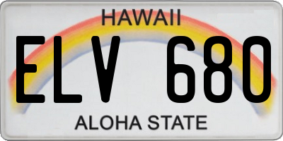 HI license plate ELV680