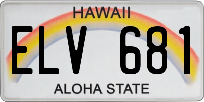 HI license plate ELV681