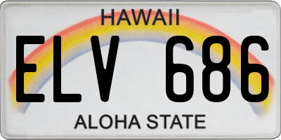 HI license plate ELV686
