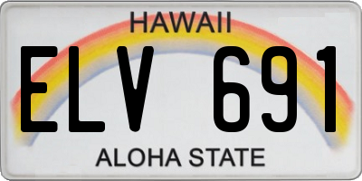 HI license plate ELV691