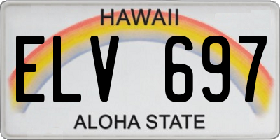 HI license plate ELV697