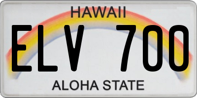 HI license plate ELV700