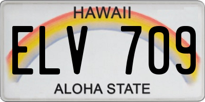 HI license plate ELV709