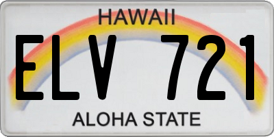 HI license plate ELV721