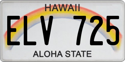 HI license plate ELV725