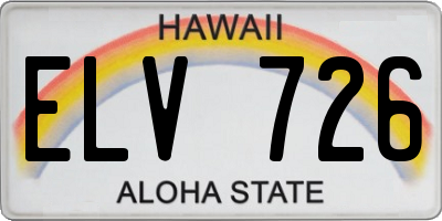 HI license plate ELV726