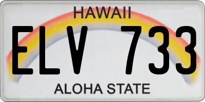 HI license plate ELV733