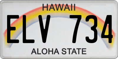 HI license plate ELV734
